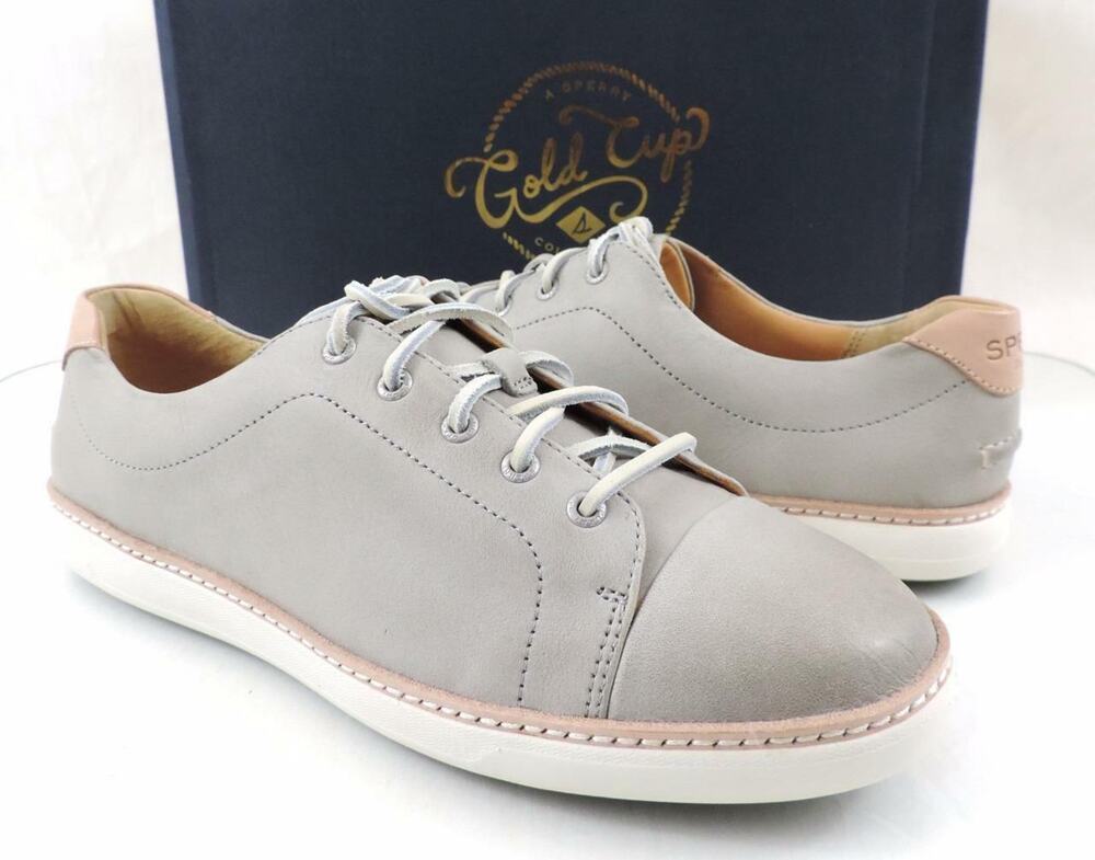 Women's Shoes Sperry Top Sider GOLD CUP CRUZ Lace Up Sneakers Light Grey Size 10